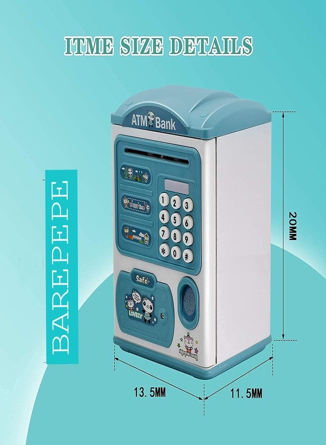 BAREPEPE Premium Piggy Bank For Kids Electronic Atm Money Bank With Password And Finger Sensor Lock (Blue, Modern) - Image 5